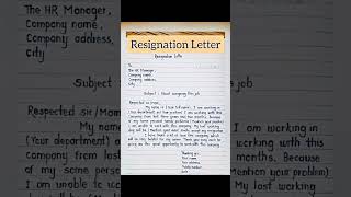 resignation letterresignation letter for companyletter shorts [upl. by Jeuz617]