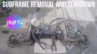 VW T4 Caravelle Subframe Removal And Teardown [upl. by Anibas]