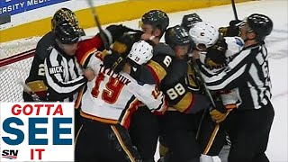 GOTTA SEE IT Tkachuk amp Fleury Cause Huge DustUp That Nearly Starts Goalie Fight [upl. by Vokaay903]