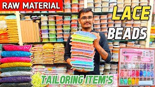 Latest Beads Wholesale Market in Mumbai  Glass Beads Wholesale Market Mumbai  Tailoring Material [upl. by Leidag]