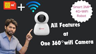 Smart 3MP 4GWiFi Robot PanTilt Monitoring Camera4MM Lens6 IR LED cctv shortvideo [upl. by Eidnar]