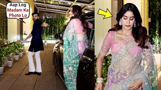 Janhvi Kapoor Boyfriend Brother Veer Pahariya Avoids Photo With Her At Boney Kapoor Diwali Puja 2024 [upl. by Yregerg]