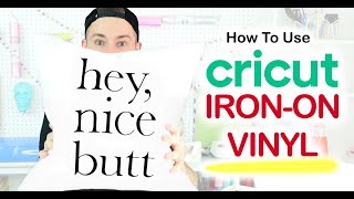 CRICUT IRONON VINYL FOR BEGINNERS  How To Use Heat Transfer Vinyl HTV with Cricut 2020 [upl. by Fira]