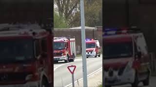 belgium Fire department responding to emergency [upl. by Dorey]