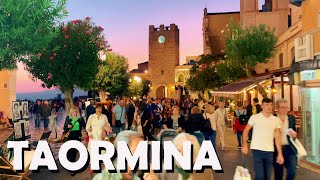 Taormina Italy Evening Walk  4K UHD  with Captions Sicily [upl. by Marjie192]