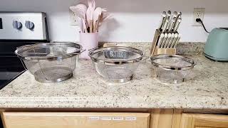 Farberware 5181490 Stainless Steel Colander Sieves Set Review Youll love this stacking set [upl. by Notlit]