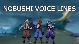 Nobushi Voice Lines and Sounds English  Genshin Impact [upl. by Erlandson126]