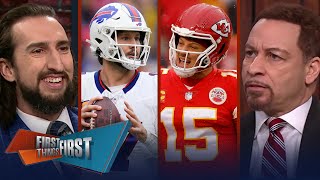 Bills favored vs Chiefs Allen battles Mahomes McDermott on hot seat  NFL  FIRST THINGS FIRST [upl. by Drol]