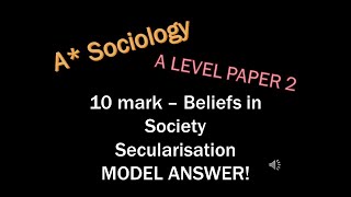 A Sociology  Model answer 10 mark Secularisation with Item [upl. by Ahcas951]