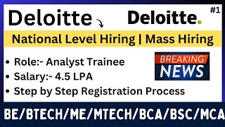 Deloitte National Level Hiring  Mass Hiring 2024  BEBTECHBCABSCMEMTECHMCA  PART1 [upl. by Halsted]