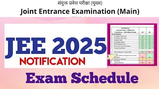 JEE 2025 Exam Schedule Jan and April [upl. by Kirst]