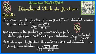 2ème bac PCSVTSM  Dérivation et étude de fonctions Exercice 2 [upl. by Silberman283]