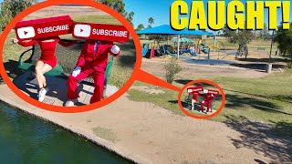 drone catches Subscribe Heads at the Park They were so mad [upl. by Haymo]