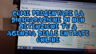 come compilare esenzione Canone Rai in due minuti dal sito dellagenzia delle entrate [upl. by Grishilda]