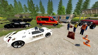 Police Search Abandoned Forest and Give Tickets to Everyone  Farming Simulator 22 [upl. by Yelsehc]