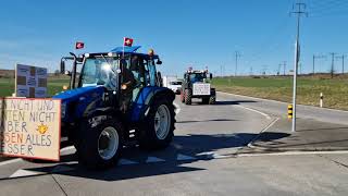 Sternfahrt Bauernprotest Wallbach Aargau Schweiz 3 Februar 2024 Teil 3 [upl. by Leahcimaj]