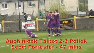 Auchinleck Talbot v Pollok  4th May 2024  Goals and Penalty Incidents [upl. by Anidnamra]