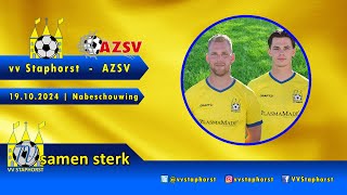 vv Staphorst  AZSV  19102024  Nasbeschouwing [upl. by Bergmans]