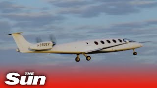 All electric passenger aircraft takes off in US in history making flight [upl. by Steere484]