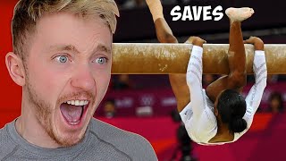 Reacting to Craziest Gymnastics SAVES Impossible [upl. by Nivat]