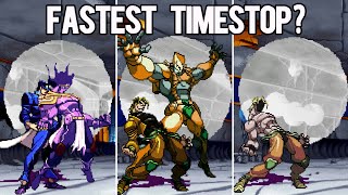 Who has the Fastest Timestop in JoJo [upl. by Isborne939]