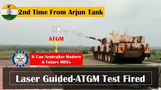 Laser Guided ATGM Test Fired for 2nd time from Arjun Tank [upl. by Hgielrebmik]