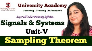 SS86 The Sampling Theorem and its implications  Unit5  Sampling Theorem  Types Formula [upl. by Hessney]