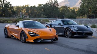 McLaren 765LT v Porsche 911 Turbo S [upl. by Yrreg]