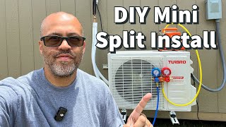 Turbro 12k BTU Ductless Mini Split Energy star 23 Seer2 Installation  DIY Mini Split Install [upl. by Mikeb659]