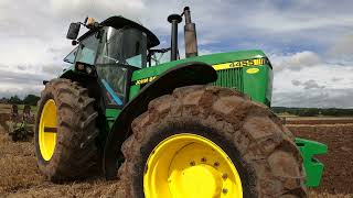 1990 John Deere 4455 76 Litre 6Cyl Diesel Tractor 156 HP with Dowdeswell Reversible Plough [upl. by Ahras729]