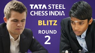 Magnus Carlsen vs Rameshbabu Praggnanandhaa  Tata Steel India Blitz 2024  Round 2 [upl. by O'Mahony]