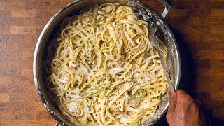 Vegan Fettuccine Alfredo ASMR Cooking [upl. by Ycrem]