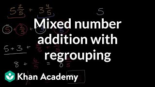 Mixed number addition with regrouping [upl. by Leunamesoj]