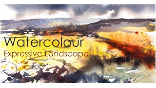 Expressive Watercolour Landscape Demonstration Video by Adrian Homersham [upl. by Kailey]