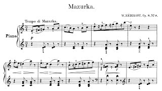 Vladimir Rebikov Mazurka op 8 No 8  opens Schirmers Anthology of Russian Piano Music 1902 [upl. by Arahas]