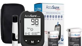 AccuSure Diabetes Blood Glucose Testing Machine  Unboxing and Review [upl. by Ayidah]