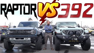 2024 Ford Bronco Raptor vs 2024 Jeep Wrangler 392 Which 100000 SUV Is Best [upl. by Nikolos792]