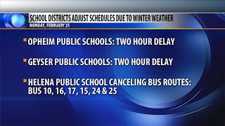 Area schools issue bus route cancellations school delays for Monday morning [upl. by Trellas702]