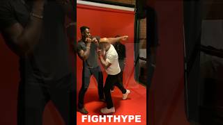 MIKE TYSON SHOWS FRANCIS NGANNOU THE KNOCKOUT SHOT FOR TYSON FURY TEACHES HOW TO LAND KO COMBO [upl. by Maiocco]