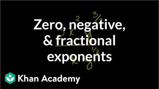 Zero negative and fractional exponents  PreAlgebra  Khan Academy [upl. by Adran]