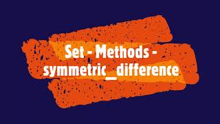 PYTHON  Set  Methods  symmetricdifference PythonTips viral videos video pythonsets sets [upl. by Sihunn]