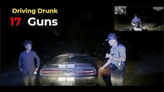 Drunk Dodge Challenger Driver Arrested by Arkansas State Police 17 Weapons SEIZED [upl. by Ailen]