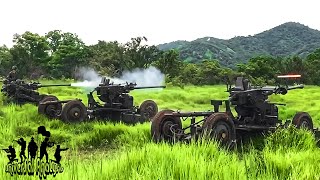 40mm Bofors L60 Artillery Shooting Exercise [upl. by Ahsilak]