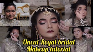 uncut royal bridal makeup step by step tutorial🤩 [upl. by Aissenav]