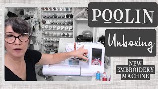 Unboxing NEW Poolin Embroidery Machine EOC05 with 4x9quot hoop [upl. by Reteid]