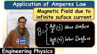 Application Amperes Law Magnetic Field of infinite current sheet Engineering Physics balendra [upl. by Aillicirp]