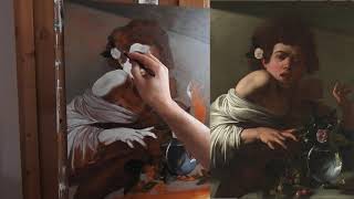 Caravaggio painting technique 3of6 real time oil painting demonstration [upl. by Ecirpak]