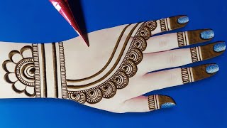 Eid Special Stylish Easy Mehndi designSimple Mehandi ka designMehndi designHennaMehandi design [upl. by Nnylyak73]