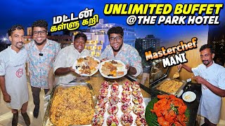 பல்லவர் காலத்து UNLIMITED BUFFET at The Park Chennai🤩🔥  Masterchef Mani  Tamil Food Review [upl. by Eelirrem111]