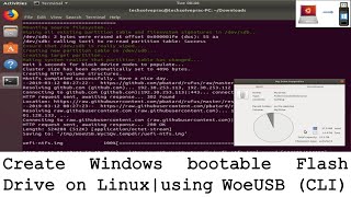 Windows Bootable Flash Drive on Linux using WoeUSB CLI  Method 1 [upl. by Amsed711]